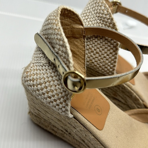 Kanna Made in Spain tan suede wedge espadrilles sandals SZ 8 - Picture 12 of 13